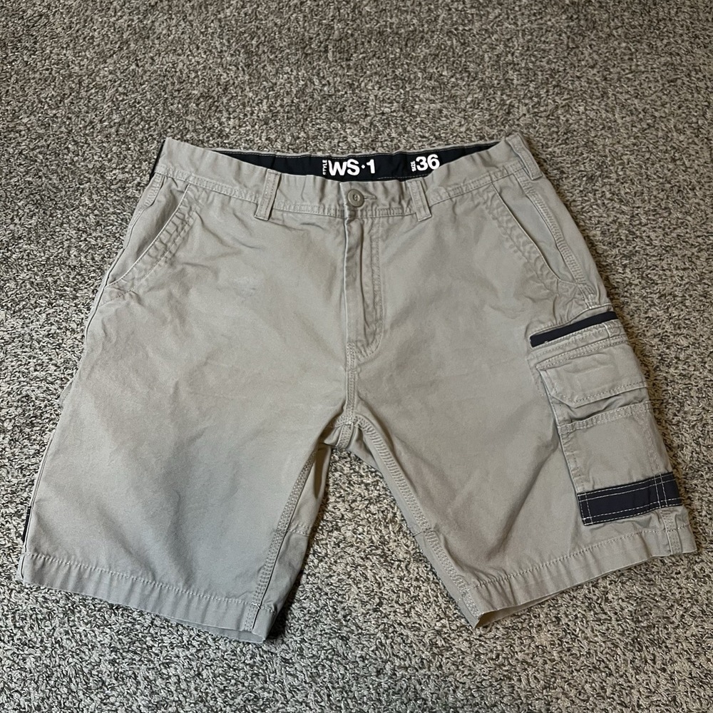FXD WS-1 Men Khaki Tan Cargo Canvas Work Shorts Paratrooper Utility Size 36 DURA